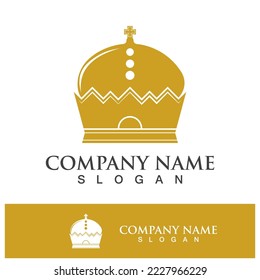 Crown logo template vector icon illustration design