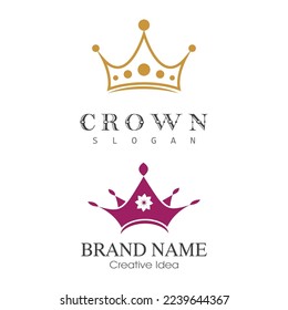 Crown Logo Template vector icon illustration design