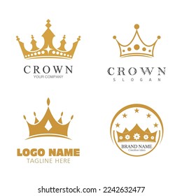 Crown Logo Template vector icon illustration design