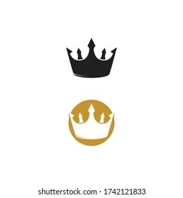 Ilustración vectorial de la plantilla de logotipo de la corona