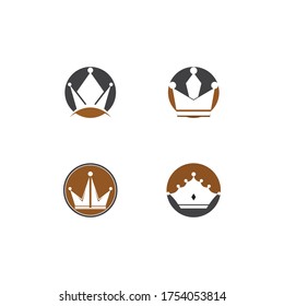 Ilustración vectorial de la plantilla de logotipo de la corona