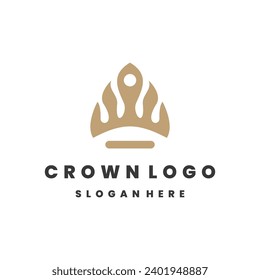 Diseño de ilustración vectorial de la plantilla de logotipo de la corona