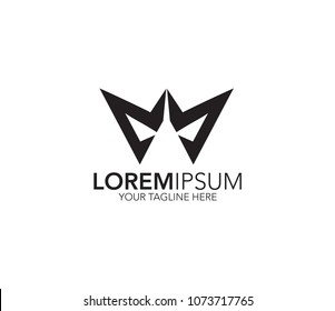 Crown logo vector. abstract mask illustration