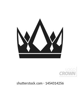 Crown logo. Vector flat crown isolated on white.