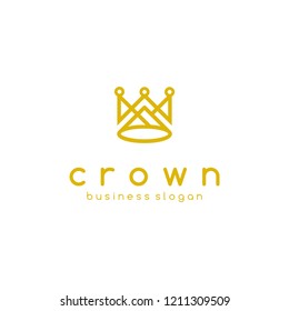 Crown Logo Vector. Geometric Creative Crown abstract Logo design vector template. Crown Logo Royal King Queen concept symbol Logotype concept icon.