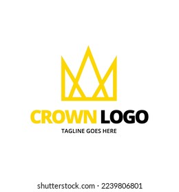 Logo De La Corona. Logo vector con corona dorada