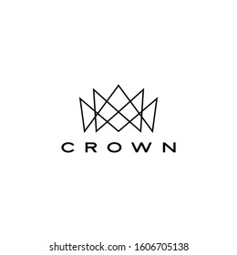 crown logo vector icon illustration line