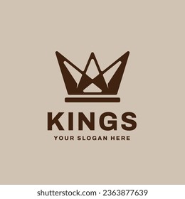 Ilustración del icono del vector del logotipo de la corona