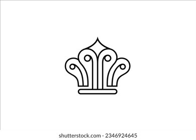 Kronlogo, Vektorgrafik im minimalistischen Liniendesign-Stil