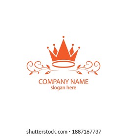 crown logo vector illustration natural flower design