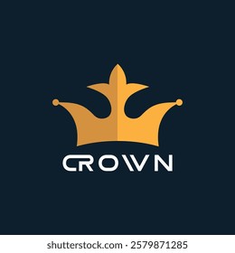 Crown logo vector illustration royal look logo. with typography. 