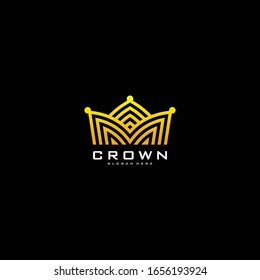 logo de la corona vector logotipo de línea mono diseño