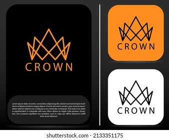Plantilla de vectores de logotipo de la corona con fondo negro