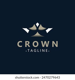 Crown logo vintage design. premium Crown king modern luxury  simple element concept symbol