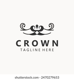 Crown logo vintage design. premium Crown king modern luxury  simple element concept symbol