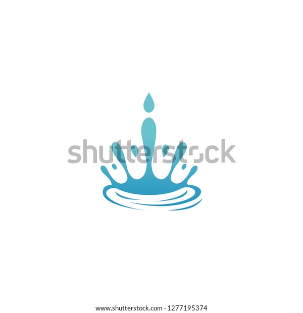 Crown logo. Water crown design template. Crown
with water splash