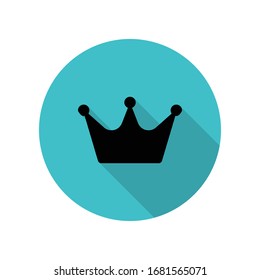 Crown long shadow icon. Simple glyph, flat vector of web icons for ui and ux, website or mobile application