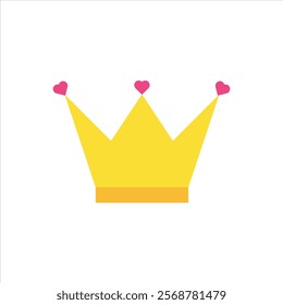 Crown love flst icon vector illustration, isolated on white background. 