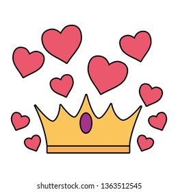 crown love hearts