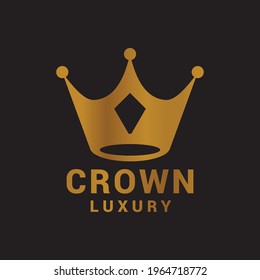 Crown luxury logo icon vector template.