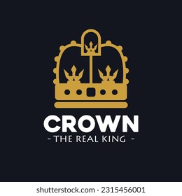 crown luxury and simple icon vector illustration template design
