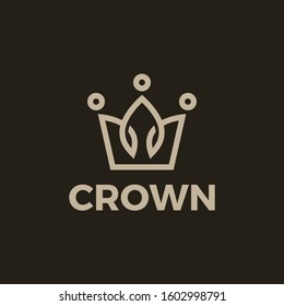Crown Luxury Vector Web Logotype. King Queen Minimal Logo