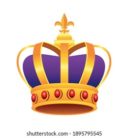 crown mardi gras accessory icon vector illustration design