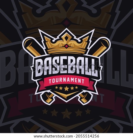 Crown Mascot Logo Design Illustration For Baseball