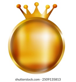 crown medal gold circle icon