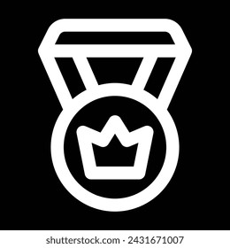 diseño de icono de medalla de la corona