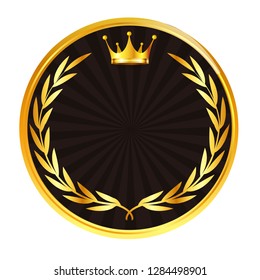 Crown medal Laurel icon