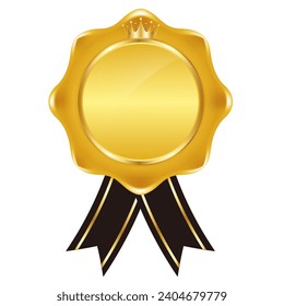 crown medal ribbon gold icon
