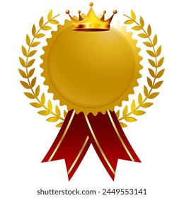 crown medal ribbon gold icon