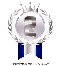 Crown medal silver icon