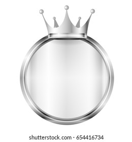 Crown medal silver icon
