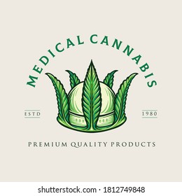 Crown Medical Cannabis Logo Weed Company And Online Store Marijuana