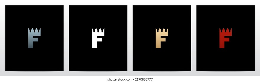 Crown Merged With Letter Logo Design F