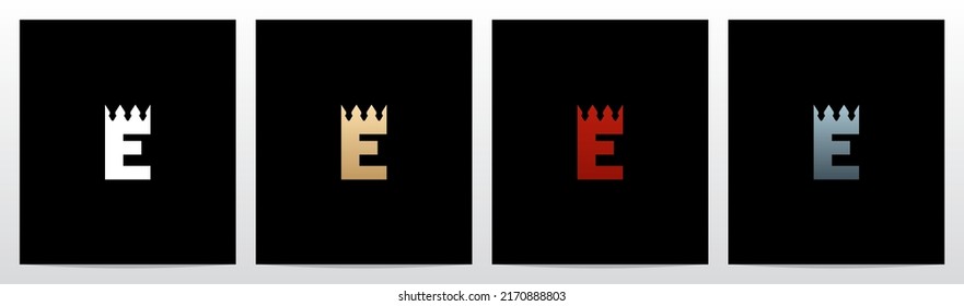 Crown Merged With Letter Logo Design E