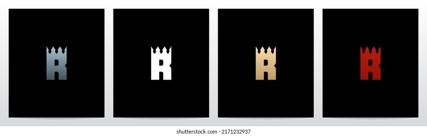 Crown Merged With Letter Logo Design R