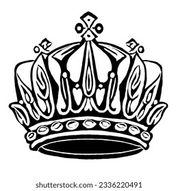 Crown Minimal Line Art Vector Drawing 