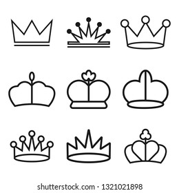 crown - minimal thin line web icon set. simple vector illustration outline. concept for infographic, website or app.