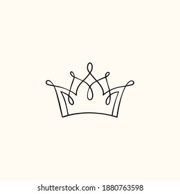 Crown minimalist line art Illustration