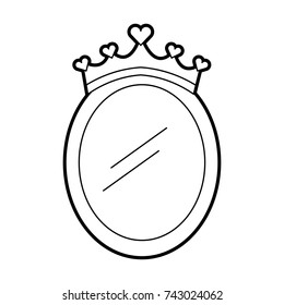 crown mirror princess decoration accessory