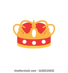 crown monarch jewel royalty authority on white background vector illustration