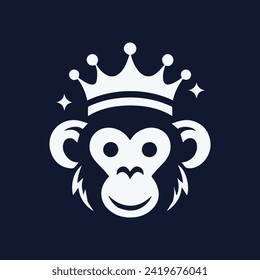 Crown Monkey Face Vactor art
