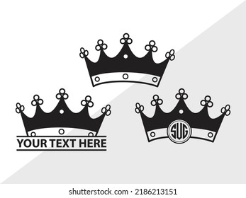 Crown Monogram SVG Printable Vector Illustration