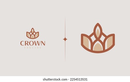 Crown Monoline Logo Template. Universal creative premium symbol. Vector illustration. Creative Minimal design template. Symbol for Corporate Business Identity