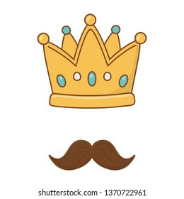 crown and moustache