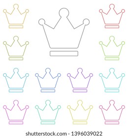crown multi color icon. Simple thin line, outline vector of web icons for UI and UX, website or mobile application