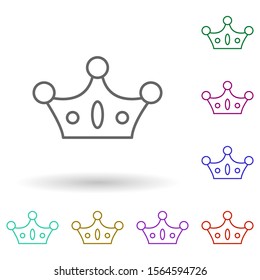 Crown multi color icon. Simple thin line, outline vector of succes and awards icons for ui and ux, website or mobile application
